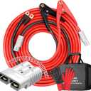 Jumper Cables, 30 feet 1 Gauge 1000Amp, Heavy Duty Booster Battery Cables with Permanent Installation kit and Quick Connect Plug for 12V & 24V Cars, SUV, Trucks, Diesel Trucks