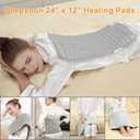 Heating Pad, Electric Heating Pads for Back, Neck, Abdomen, Moist Heating Pad for Shoulder, Knee, Arms, Legs, Dry/ Moist Heat & Auto Shut Off, Birthday Gifts for Men and Women(Light Gray, 24''×12'')