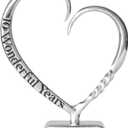 10 Year Anniversary Tin Gifts for Her Him Gift 10th Wedding Anniversary for Couples Wife Husband Men, Hand Forged Tin Aluminum Heart Art Keepsake Home Decor Artwork