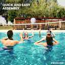 Swimline Original Pool Volleyball Net Games Set with Ball Adjustable Up to 34 Feet Wide | for Kids & Adults | 2 Stable Water-Fill Bases | Easy Assembly Compatible W/Outdoor & Indoor Inground Pools