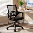 NEO CHAIR Office Computer Chair Ergonomic Mid-Back Mesh Desk Chair, Black | Breathable Mesh Back with Lumbar Support, Height Adjustment, Smooth Rolling Casters for Home Office, Study or Gaming Setup