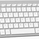 TECKNET 2.4G Wireless Keyboard, Ultra Slim Compact Computer Keyboard with Media Hotkeys, Silent Small USB Keyboard for Laptop PC Desktop Smart TV Notebook Chromebook-Silver