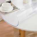 54 Inch Round Clear Table Cover Protector, 2mm Thick Round Clear Table Protector for Dining Room Table, Waterproof Round Plastic Vinyl Table Pad