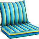 Outdoor Deep Seat Cushion Set 19 x 19 Inch, Waterproof Fade Resistant Patio Furniture Deep Seat & Backrest Cushion Set with Removable Cover for Pation Furniture(Dark Grey, 19" x 19" + 19" x 16")