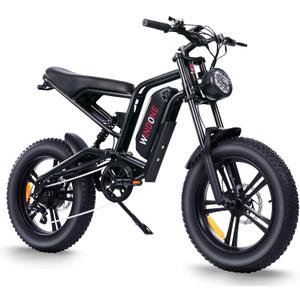 Windone E2 Electric Bike for Adults, Full Suspension, 48V13Ah Removable Battery, Up to 28MPH & 46.6 Miles (PAS), 1000W Ebike with All-Terrain 4.0" Fat Tires, Cruise Control, UL Certified, Moped E-Bike