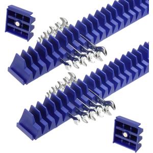 PATIKIL 46pcs Magnetic Wrench Organizer for Tool Box, Magnetic Modular Wrench Organizer Holder Toolbox Universally for 46 Tools Drawer Chest Ratcheting Offset Wrenches, Blue