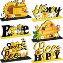 6 Pcs Bee Baby Wooden Centerpiece Honey Bee Baby Shower Decorations Wood Table Centerpieces Gnome Tabletop Detachable Sign for Birthday Party Home Decoration
