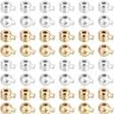 Beebeecraft 100Pcs 4 Styles Crimp Bead Stopper 14K Gold & 925 Sterling Silver Plated Cord End Crimp Beads for Jewelry Making Supplies