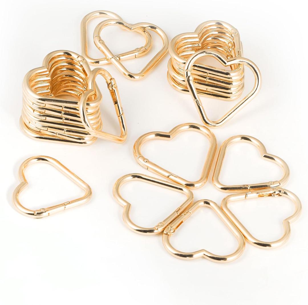 24-Pack Heart Carabiner Clips, Cute Keychain Purse Clip,Heart Ring Carabiner for Keychains,Backpacks, Keys