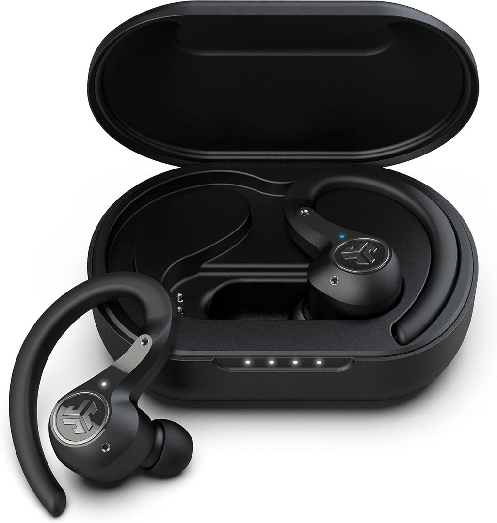 JLab Epic Air Sport ANC True Wireless Bluetooth 5 Earbuds, Headphones for Working Out, IP66 Sweatproof, 15-Hour Battery Life, 55-Hour Charging Case, Music Controls, 3 EQ Sound Settings (Black)