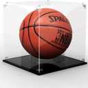 Basketball Display Case, Clear Acrylic Basketball Holder Stand Box - UV Protected Display Case for Basketball Autographed Ball, Car Models, Dolls, Memorabilia - 10.8" Full Size