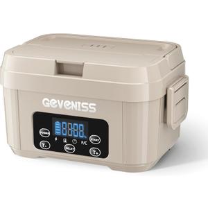 Geveniss Cordless Electric Lunch Box for Adults – Heated Lunch Box with 1100ML SS Container, Battery-Powered Food Warmer with Leakproof Lid, Fast Heating Up to 220°F for Office, Car, Travel