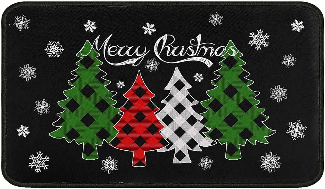 boilopp home Christmas Doormat Outdoor Entrance Non-Slip Christmas Front Door Mat Xmas Decorative Washable Winter Holiday Welcome Doormat 17"x30" Merry Christmas Decor for Indoor Outdoor (1'5" x 2'6" (Rectangular))