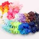 2 x CLLOT Baby Hair Ties with Bows,50pcs 2inch Baby Hair Bows Durable Rubber Bands Ponytail Holders Toddler Essential Hair Accessories for Infants Baby Girls in Pairs