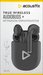 Acoustix AudioBuds+ True Wireless Earbuds with Charging Case - Black