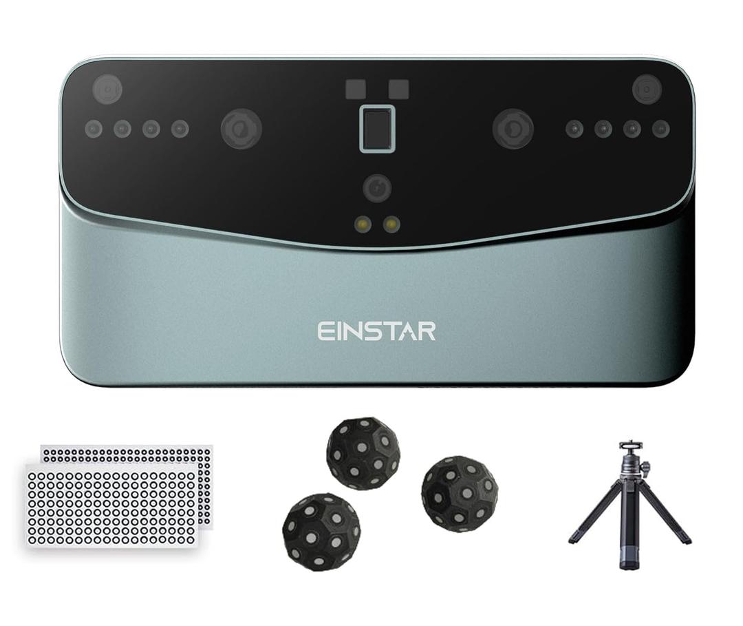 Einstar Vega 3D Scanner with Marker Helpers, Tripod, Wireless All-in-One Design, VCSEL/MEMS Projector Technology, Smooth 3D Scanning Small to Large Object, Powerful 8-core 2.4 GHZ CPU, 48MP RGB Camera