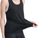 Women's Racerback Workout Tank Tops Breathable Lightweight for Running Yoga Gym & Summer Loose Fit Casual Wear Black (Black, S)
