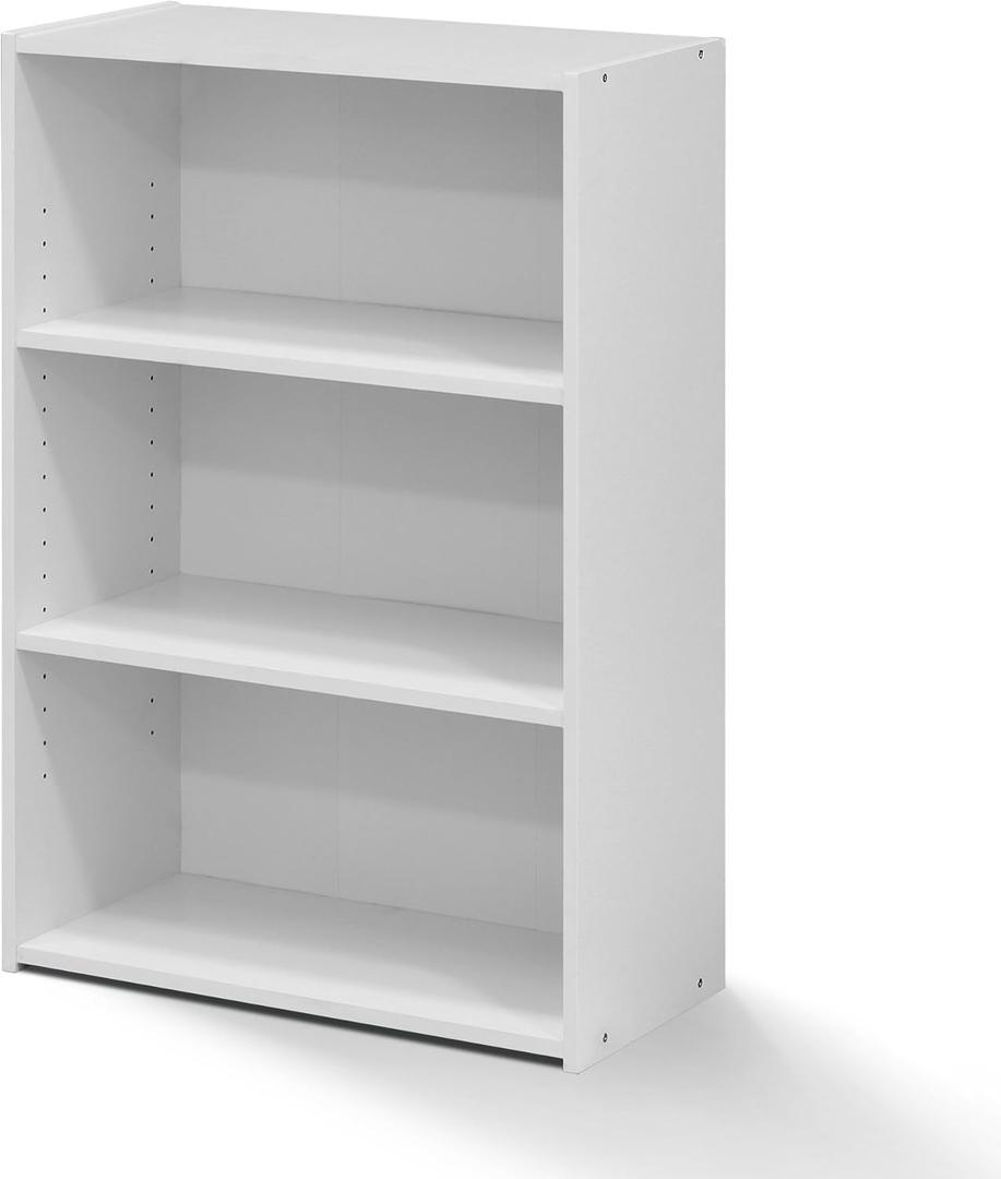 FURINNO Wright 3-Shelf Bookcase, Soft White