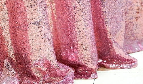 Rose Pink Sequin Tablecloth Round Table 47x49 Inch