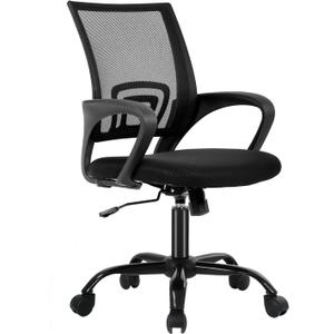 FDW Ergonomic Office Chair Home Desk Chair Task Mesh Computer Chair Gaming with Back Lumbar Support Armrest Modern Swivel Modern Adjustable Rolling Executive Mesh Chair for Women Men (Black)