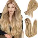 Microlink Hair Extensions Human Hair Microbead 100% Remy Hair #613/18 Brown Light Brown Mix Blonde 14inch 40G MicroLoop Extensions Real Human Hair Blonde Natural Look & Salon Quality