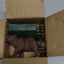 Hooqict Camping Cake Decorations with Mini Tent, Campfire, Tree, Camp Sign, Animal Camping Cake Toppers & Cupcake Toppers for Forest Camp Themed Birthday Party Decorations Supplies