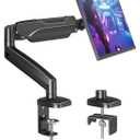 MOUNTUP Single Monitor Desk Mount Holds Screen up to 32 inch, Height Adjustable Monitor Arm, Full Motion Computer Monitors Stand with Clamp/Grommet Base, VESA Mounts Fit 4.4-17.6lbs Computer, Black