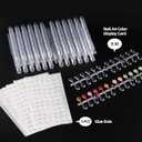 Tbestmax 720 Pcs Nail Polish Swatch Dots, Drop Shape False Nail Polish Color Display Tips with Adhesive Sticker for Nail Polish Training Practicing