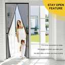 Magnetic Screen Door - Fit for Door Size: 30x80 Inch, Screen Itself Size: 32"x82", Hands Free Mesh Partition,Heavy Duty Screen Door Mesh Curtain Keeps Bugs Out, Frame Hook & Loop, Pet and Kid Friendly