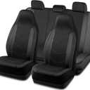 PIC AUTO Car Seat Covers, High-Back Full Set Automotive Seat Covers, Front and Rear Bench - Sports Carbon Fiber Mesh Design, Universal Fit for Most Cars, SUVs, Trucks, Airbag Compatible (Gray)