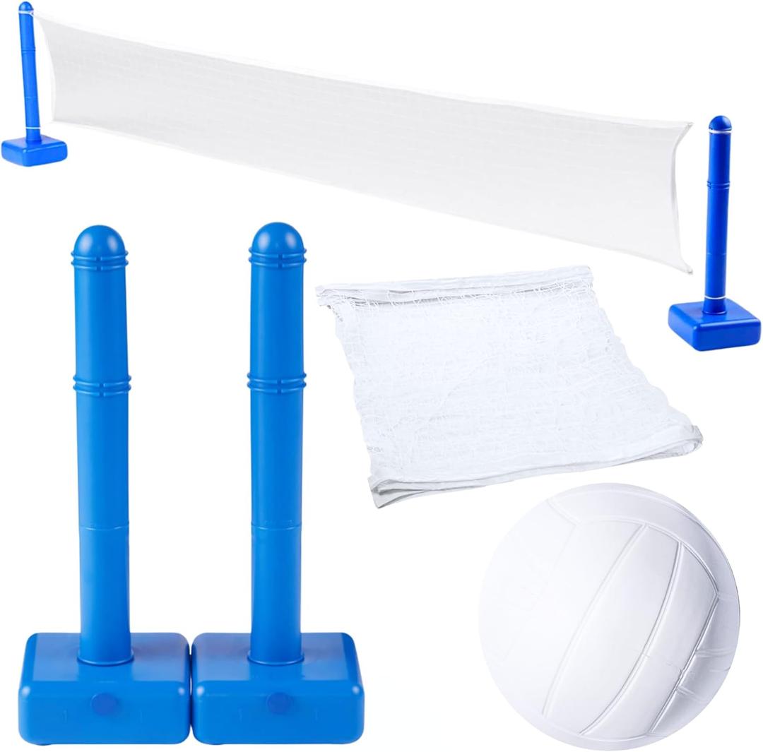 SWIMLINE ORIGINAL Pool Volleyball Net Games Set With Ball Adjustable Up To 144 Inch Wide | For Kids & Adults | 2 32 Inch Blue Water-Fill Bases | Easy Assembly Compatible W/ Outdoor & Indoor Inground Pools