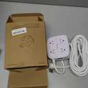 20 Ft Surge Protector Power Strip - 8 Widely Outlets with 4 USB Ports, 3 Side Outlet Extender with 20 Feet Extension Cord, Flat Plug, Wall Mount, Desk USB Charging Station, ETL, White