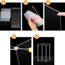 Geetery 4 Pieces Tall Acrylic Vase Wedding Centerpieces Clear Flower Stand Column Geometric Floral Vase Elegant Display Holder for Birthday Party Wedding Table Decorations (16 Inch)