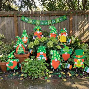 sewrung 10 PCS St Patricks Day Decorations Outdoor Yard Signs with Matel Stakes - St Patricks Day Yard Decorations Outdoor - St Patricks Day Yard Decor Outdoor Lawn Decorations