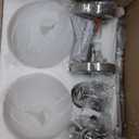 Emak 2 Pack Brushed Nickel Pendant Light Fixtures, 7 Inch Globe Pendant Lights with Clear Glass Shade, 1Light Hanging Lights for Kitchen Island, Bathroom, Dining Room, PL119BN2PK