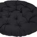 Lifup Water Resistant Papasan Cushion, Rocker Chair Pads, Hammock Seating Cushion for Hanging Egg Chair Folding Garden Sofa Patio Garden Swing Chair Black Round 39"