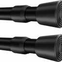 2 Pack Black Tension Rods, 53"-98" Adjustable Shower Curtain Rods, Heavy Duty No Drilling Rod, 11lbs Max Load, 1.2" End Cap, 19/22mm Tube, Metal, for Bathroom, Window, Bedroom, Doorway, Closet