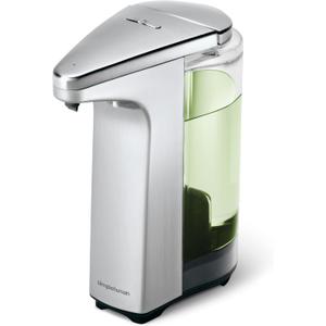 simplehuman 8 oz. Touch-Free Sensor Liquid Soap Pump Dispenser with Soap Sample, Brushed Nickel