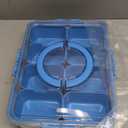 Patent Design Ribbed Snackle Box Container Divided Serving Tray with Lid and Handle -Charcuterie Container Portable Storage Organizer for Candy, Fruit, Beach, Picnics1 pcs, Cerulean