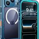 Lanhiem Magnetic for iPhone 17 Pro Max Case, IP68 Waterproof, Dustproof, Compatible with Magsafe, Built-in Screen Protector, Full Body, Heavy Duty, Rugged Phone Cover, 6.9 inch, Blue