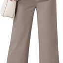 LILLUSORY Womens Linen Pants Wide Leg 2025 Summer Beach Vacation Outfits Clothes Lightweight Capri Capris Trendy Crop Cropped Casual Trousers (Brown)