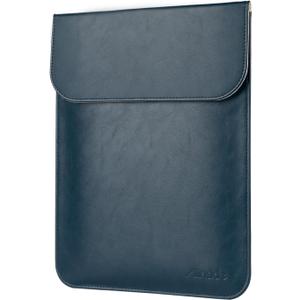 Allinside 15-16 inch Laptop Sleeve Case Compatible with MacBook Air 15 2023-2025/MacBook Pro 16 2021-2024, Waterproof PU Leather Laptop Sleeve Bag Protective Vertical Case Cover, Blue