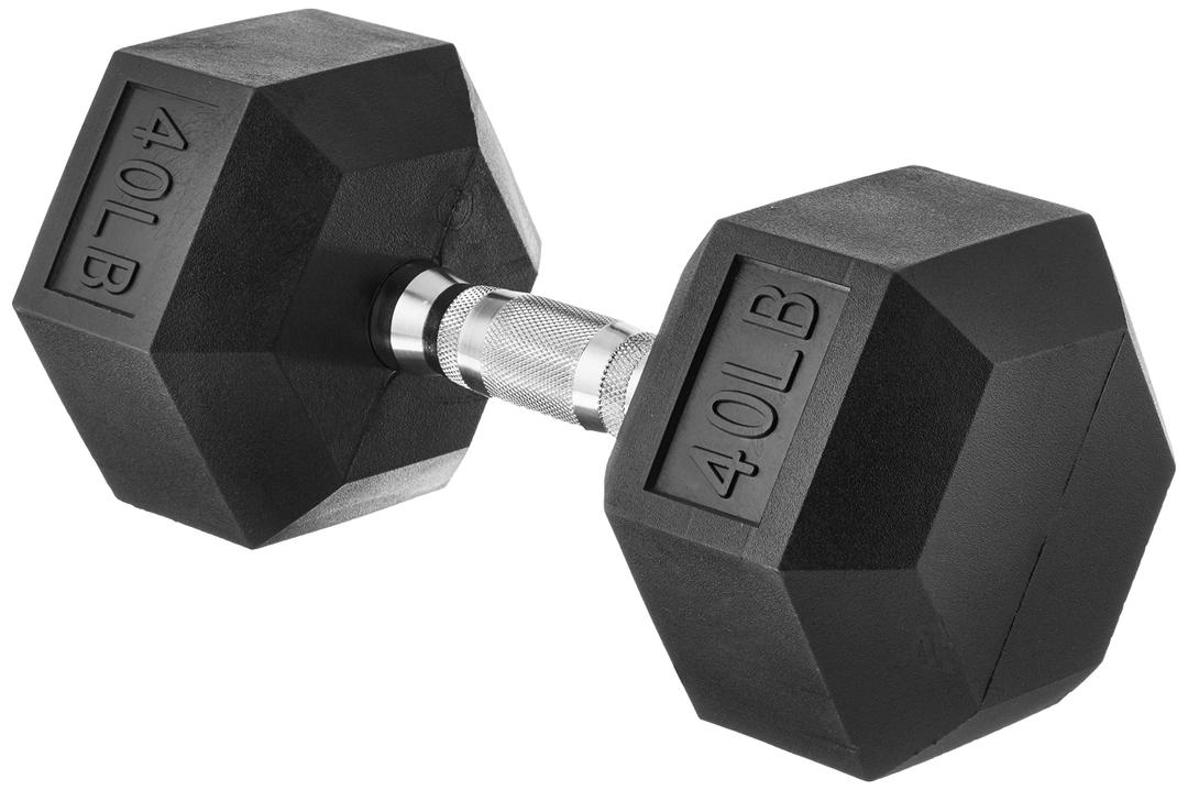 Amazon Basics Rubber Hex Dumbbell Hand Weight 40 LB
