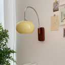 Modern Decoration Wall Sconce Mid Century with White Milk Glass Vintage Industrial Wood Wall Light Hardwired Smoke Grey Amber Farmhouse Reading Wall Lamp for Bedroom Living Room Bedside