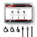 180PCS Universal Push-Mount Cable Zip Ties with Clips, Pack Of 2