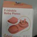 Silicone Foldable Novelty Dinner Plates, Baby Plates Travel Essential with Forks and Spoons, Microwave & Dishwasher Safe, Watermelon