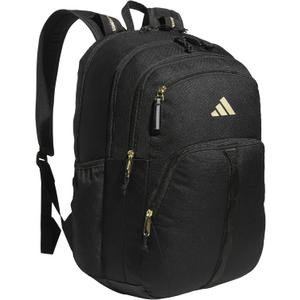 adidas Prime Backpack for Work, Travel Bag for Women and Men with Padded Compartment for Laptop (One Size, Black/Gold Metallic)