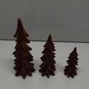 Velvet Christmas Tree Figurines Set of 3 - Tabletop Christmas Tree Figurine Decorations for Indoor Statues Decorative Fireplace Holiday Centerpieces Gifts(Brown)