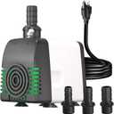 800GPH Submersible Water Pump - Fountain pumps with Auto Shut Off, Adjustable Flow & Ultra-Quiet for Fountains, Ponds, Aquariums, Fish Tank, and More