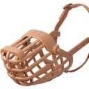 Baskerville Classic Basket Muzzle - Dog can Pant and Drink, Prevents Biting and Food Waste Scavenging, Strong TPR, Ideal for Longer Nosed Dogs, Breathable Dog Training Muzzle for Medium Dogs (Size 6)